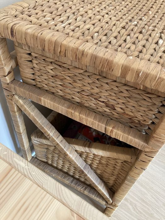 Szafka stolik nocny regal wiklinowy