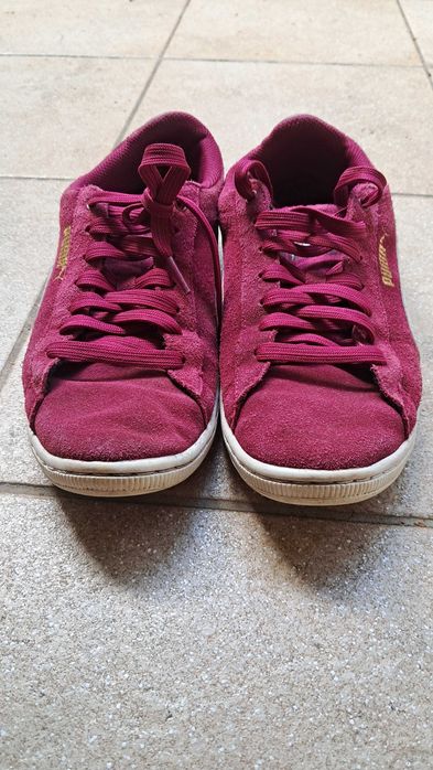 Buty Puma zamszowe bordowe