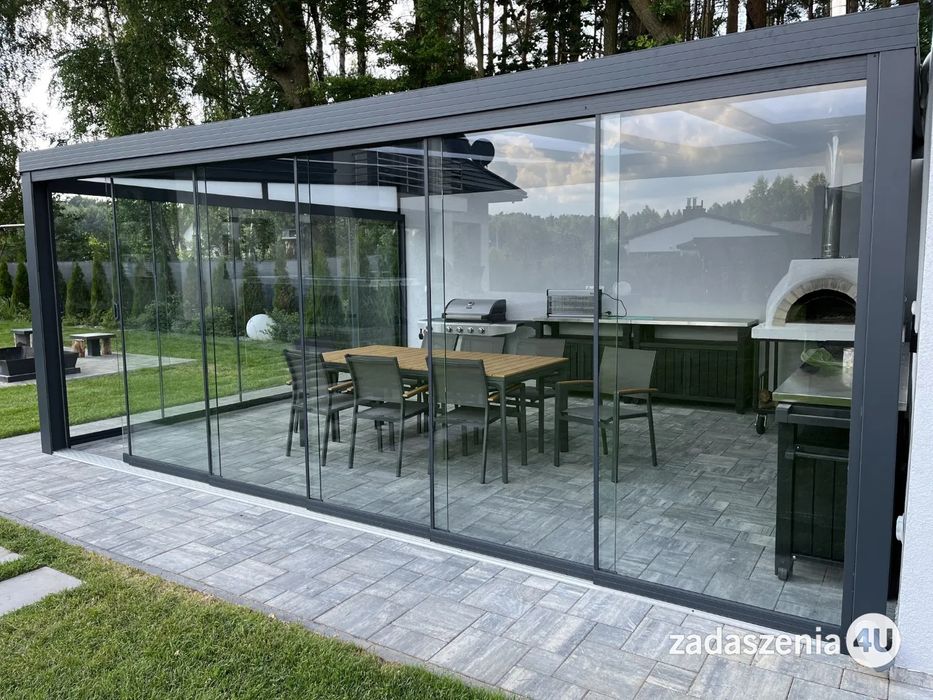 Zadaszenie tarasu Ogród zimowy Pergola Szklane ściany  Zabudowa lp