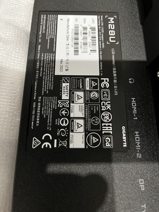 Monitor Gigabyte M28U 4k 144hz