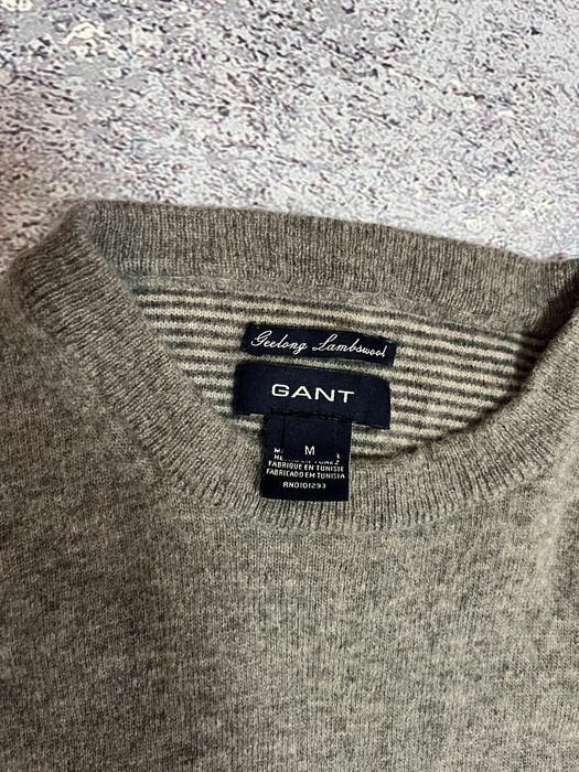 Серый шерстяной свитер кофта мужская Gant (Оригинал)