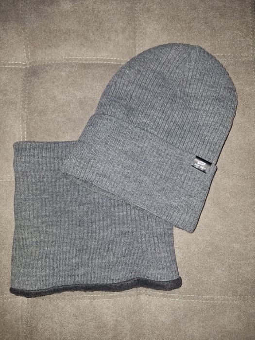 Шапка та снуд в рубчик на флісі