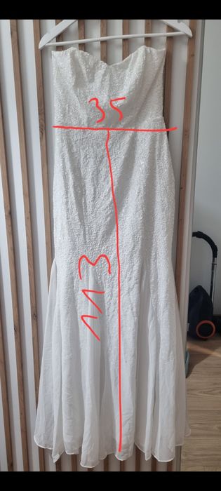 Biała sukienka rybka syrenka 36/38