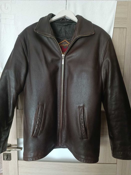 Натуральна шкіряна куртка Dolly 50-52XL. Демі 2-в-1 знімається хутро.