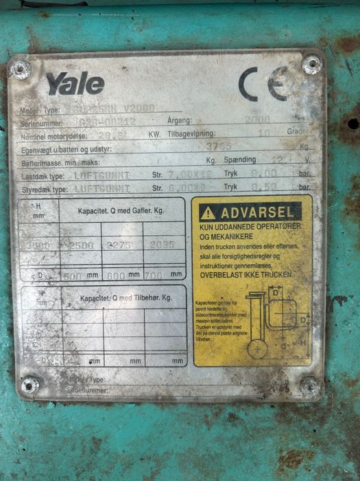 Wózek Widłowy Yale 2000r. 2.5T. gaz