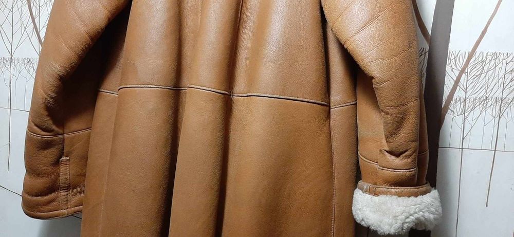 Kożuch jasny brąz długi