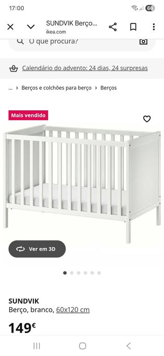 Berço sundvik ikea