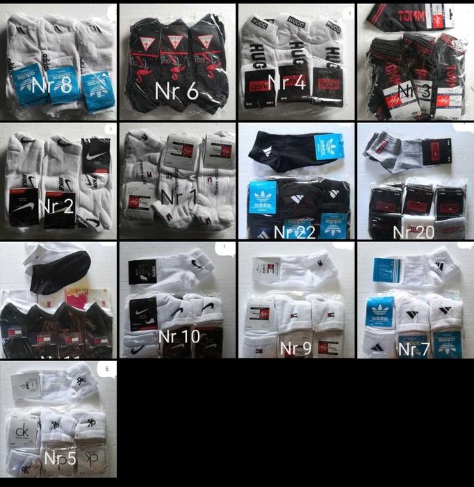 Skarpetki Hugo Tommy Calvin Męskie i Damskie 12par w paczce