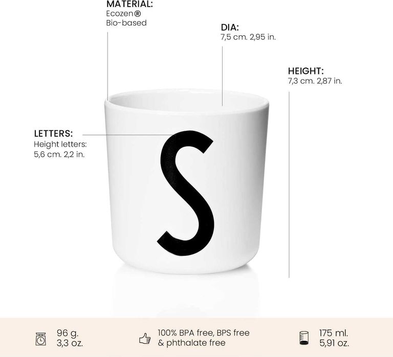 Kubek edukacyjny Design Letters 175 ml - Litera S