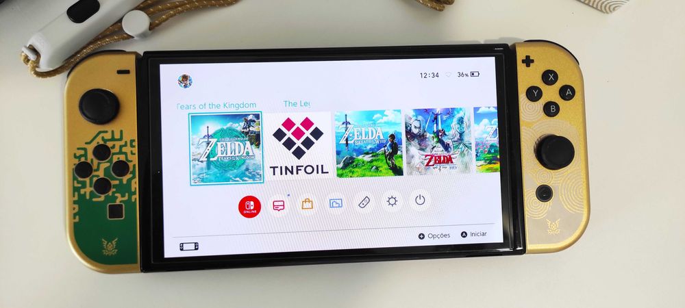 Nintendo Switch OLED Zelda - Desbloqueada CFW + Cartão 256GB