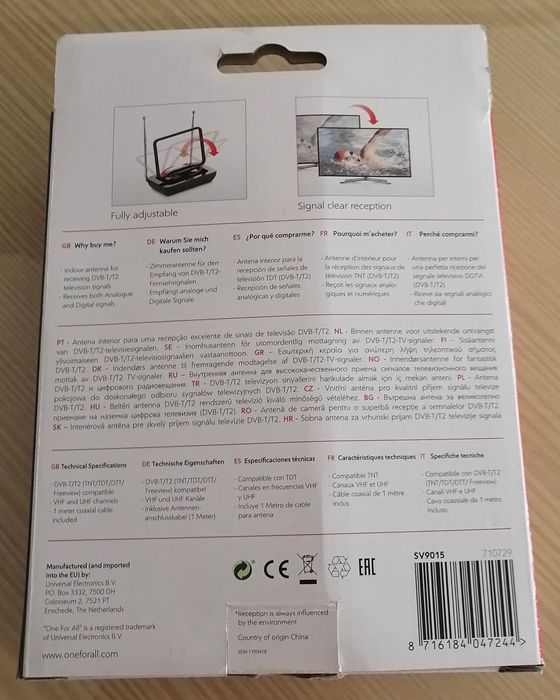 antena terrestre de interior nova em caixa