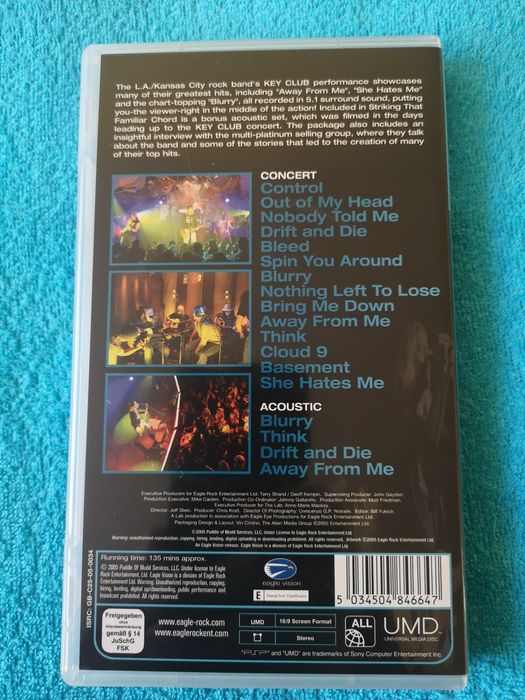 Sony PSP UMD koncert Puddle of Mudd