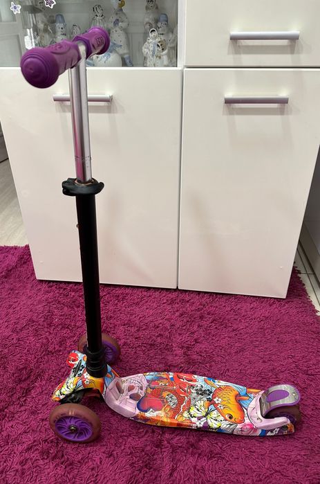 Самокат трехколес. Best Scooter Бабочки и Лошадка Качалка деревянная
