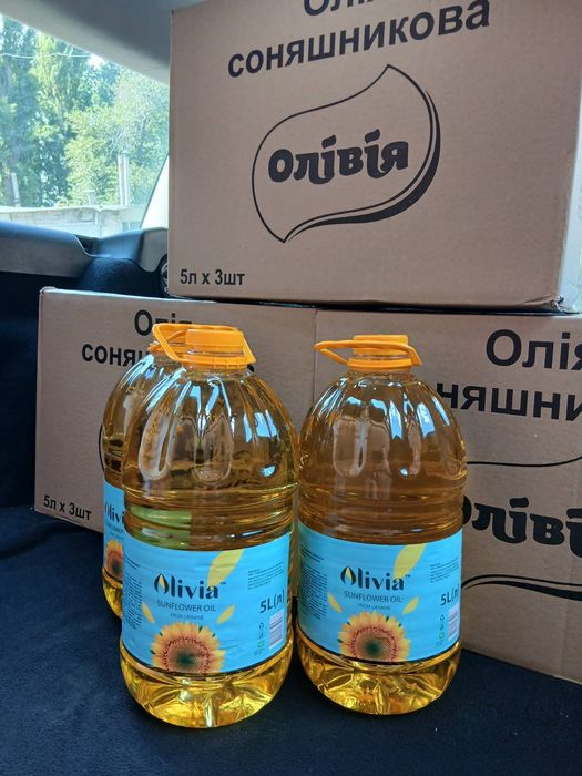 Олія соняшникова рафінована 5л Масло подсолнечное растительное