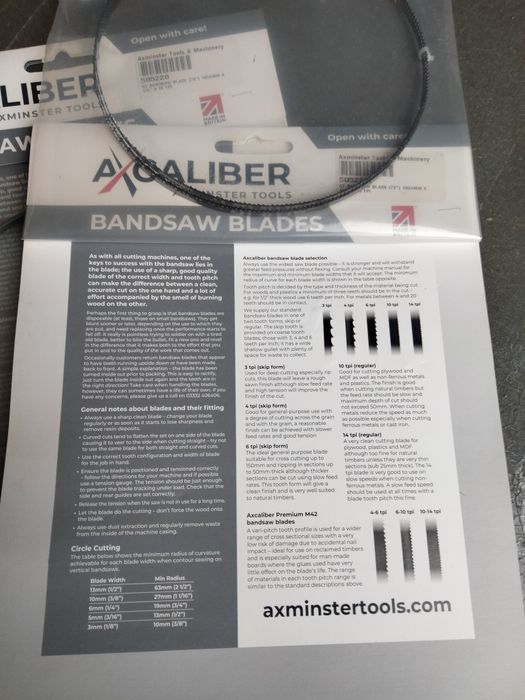Lâminas de serra fita Axminster