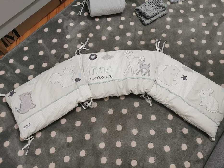 Ubranka + śpiworek+ochraniacz do łóżeczka DUŻY ZESTAW