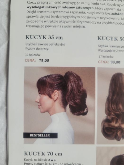 Kucyk na klipsie 35 cm włosy sztuczne