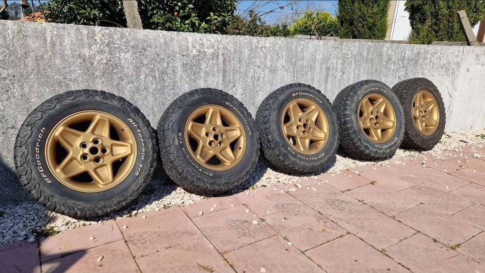 5 jantes Mondial Land Rover 7 pneus BF