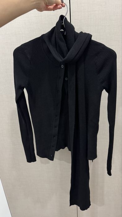 Кардиган з шарфом в рубчик, Zara, S