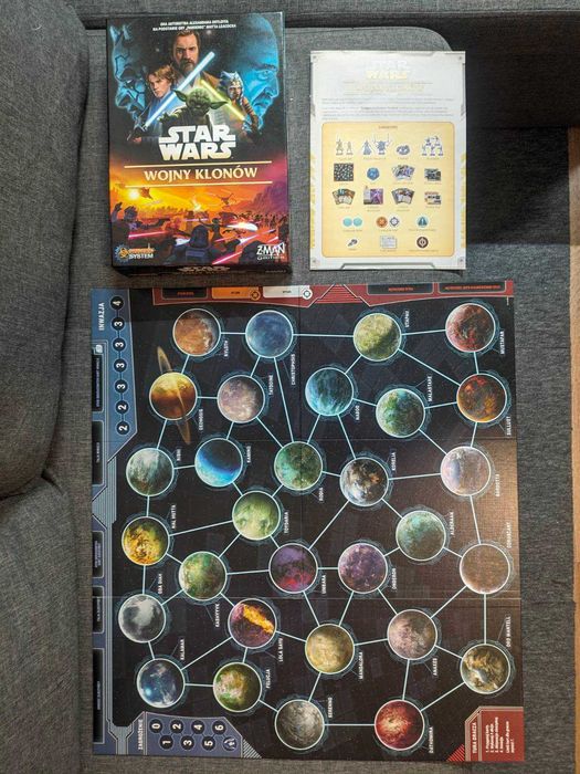 Gra planszowa Star Wars - Wojny Klonów + KOSZULKI, stan IDEALNY