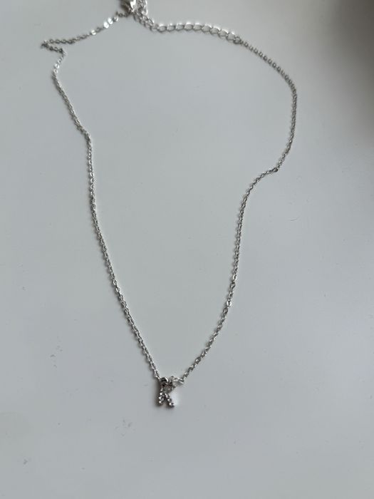 Literka k litera „k” srebrna stal nierdzewna naszyjnik wisiorek