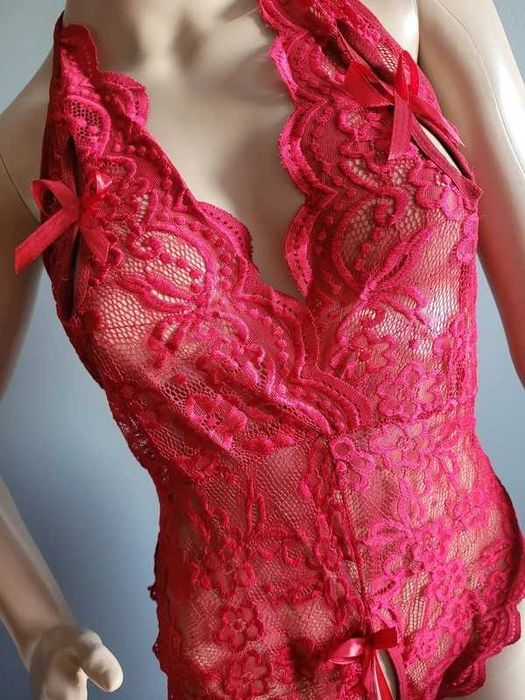 Bordowe koronkowe body r. L / 40 / 12