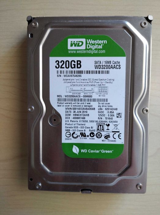 Disco Rígido Western Digital Green - 320GB - 3.5" - SATA