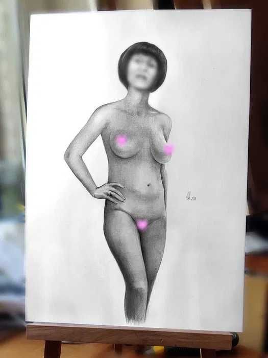Секси картина рисунок обнаженной натуры, картина в стиле НЮ