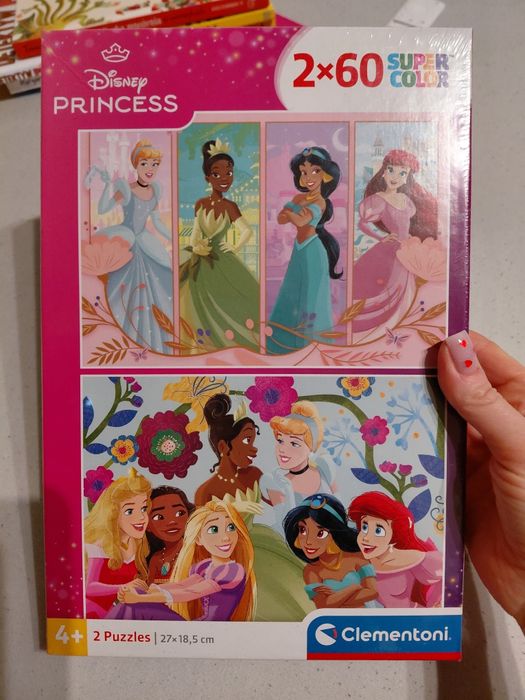 Puzzle 2x60 elementow princess ksieżniczki disney 4+ NOWE