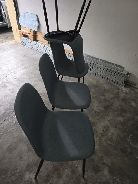 Cadeiras tecido tom azul