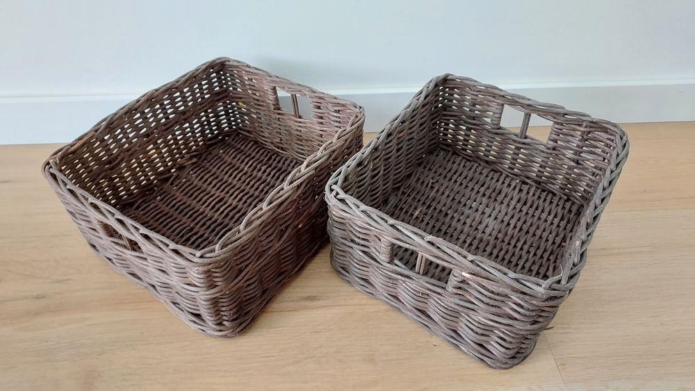 Cestas IKEA em material natural rota pintada