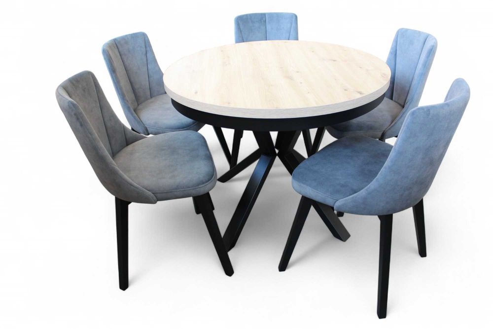 Stół okrągły Pająk z krzesłami, wyprzedaż 2450zł