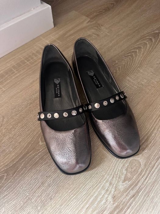 Keyman Design leather ballet flats