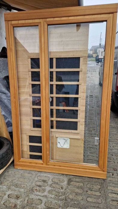 Sauna na podczerwień szklana 2os panele weglowe radio LCD na DOTYK hit