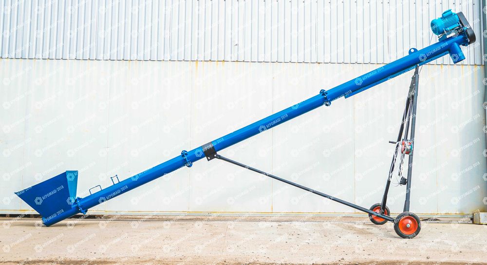 Шнековый погрузчик, винтовой конвейер, транспортер зерна 159х10