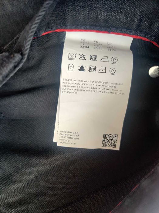 Boss Hugo 33/34 czarne slim fit spodnie jeansowe męskie jeansy oryginalne nowe limited edition