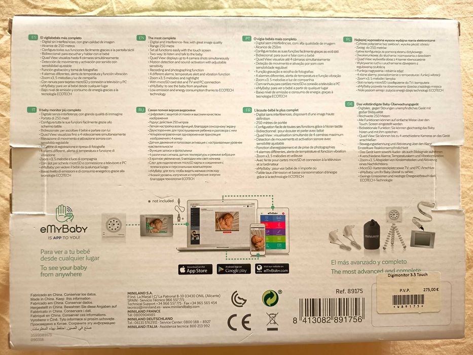 Intercomunicador Miniland digimonitor 3.5 touch