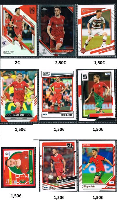 Diogo Jota cromos e cards futebol panini topps
