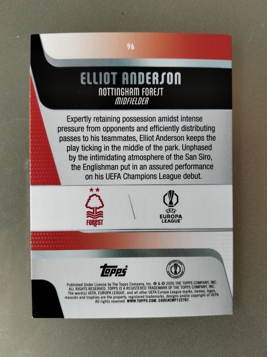 Carta Elliot Anderson 06/10 Topps