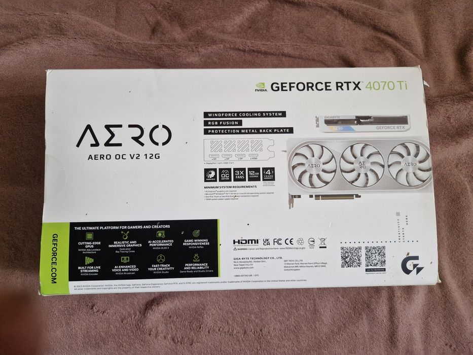 Karta graficzna Geforce RTX 4070 TI aero oc v2 12 GB gwarancja