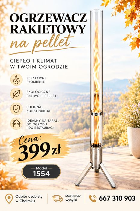 Ogrzewacz rakietowy na pellet