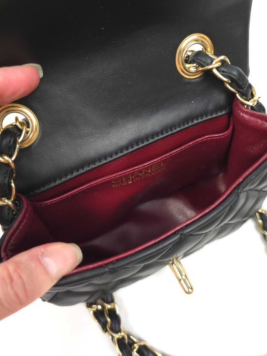 Chanel pikowana torebka czarna damskie