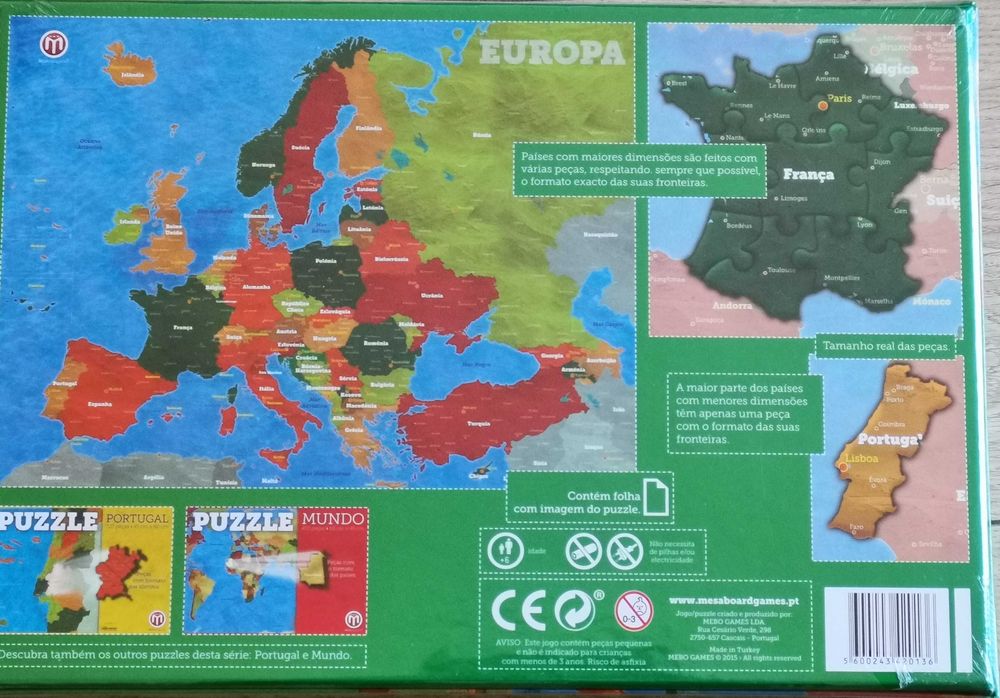 Puzzle Europa + Mundo  + Castelo Neuschwanstein (novos e embalados)