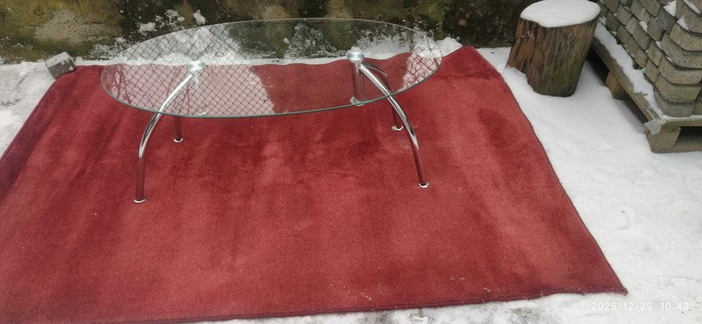 журнальний столик, скляний, овальний