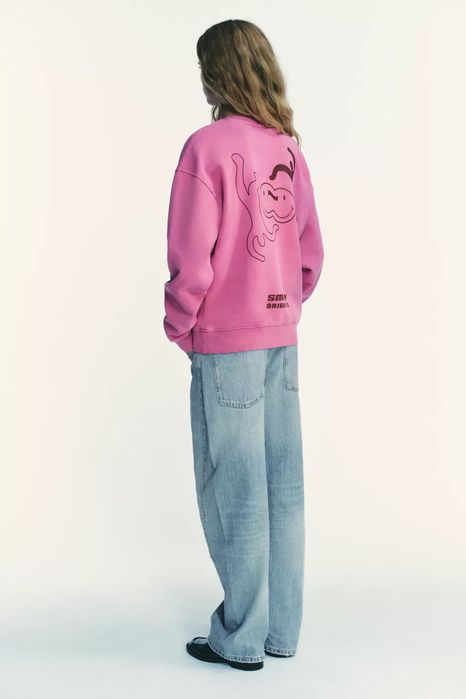 світшот з вареним ефктом Smiley, Zara