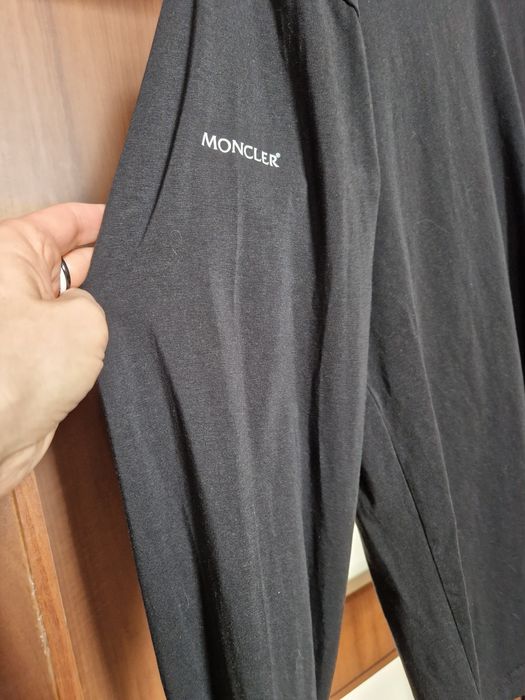 Moncler czarna męska XL polo długi rękaw