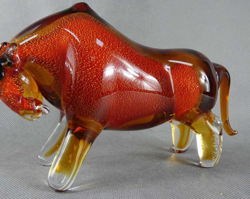 Figura szkło MURANO BYK byczek figurka 26 cm