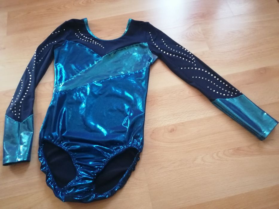 błyszczący strój gimnastyczny body gimnastyka artystyczna balet128-140