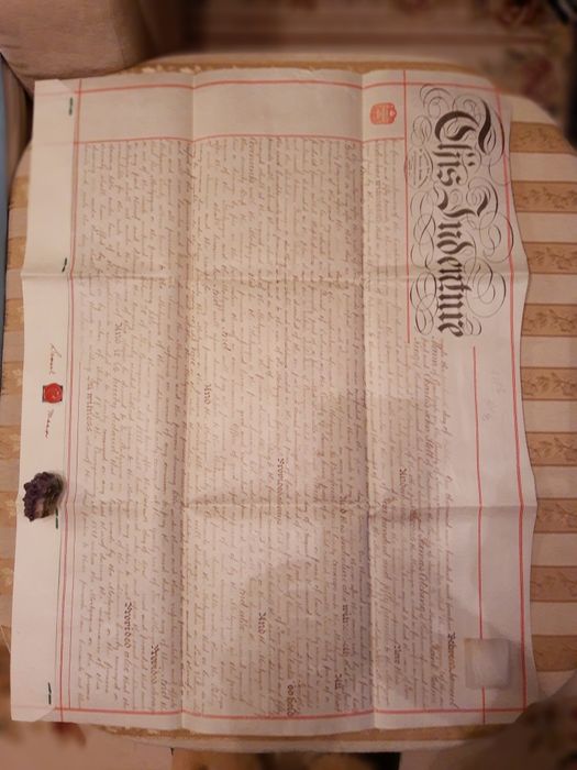 Dokument Anglia Wielki Pergamin Slott z 1914 roku - Oryginalny