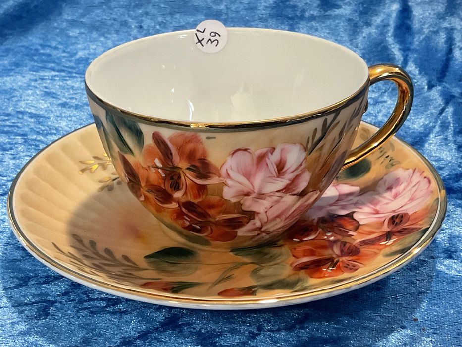 Chavena chá porcelana vista alegre pintura manual